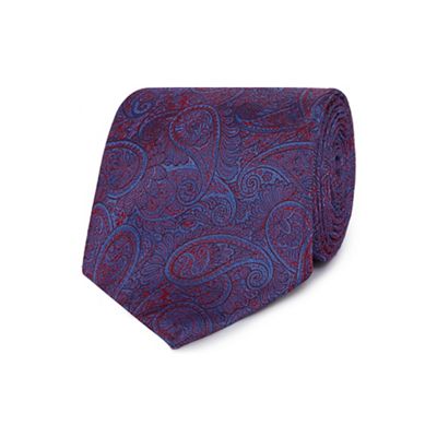 Purple paisley silk tie